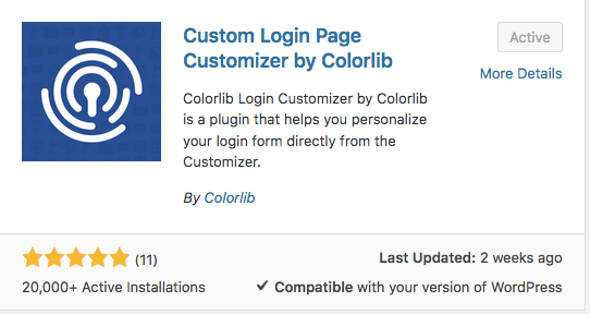 Colorlib WordPress Customizer Login Page 2
