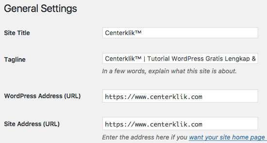 Https General Settings for WordPress