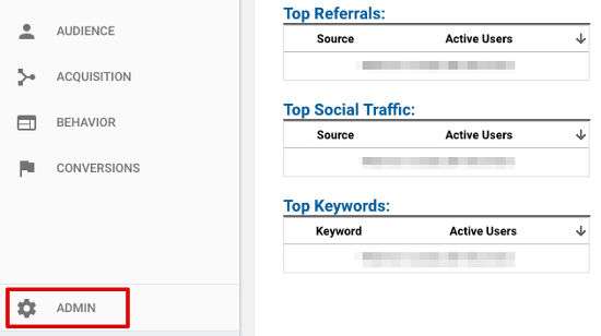 Google analytics admin