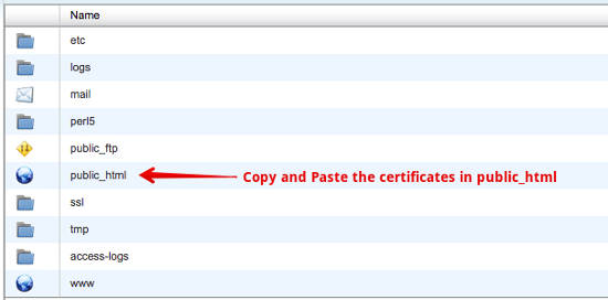 Copy Paste Certificates Public_html Install SSL Certificate