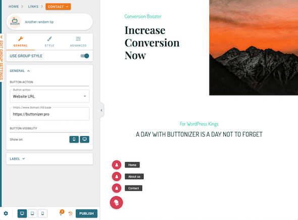 Buttonizer menu Menu buttonizer