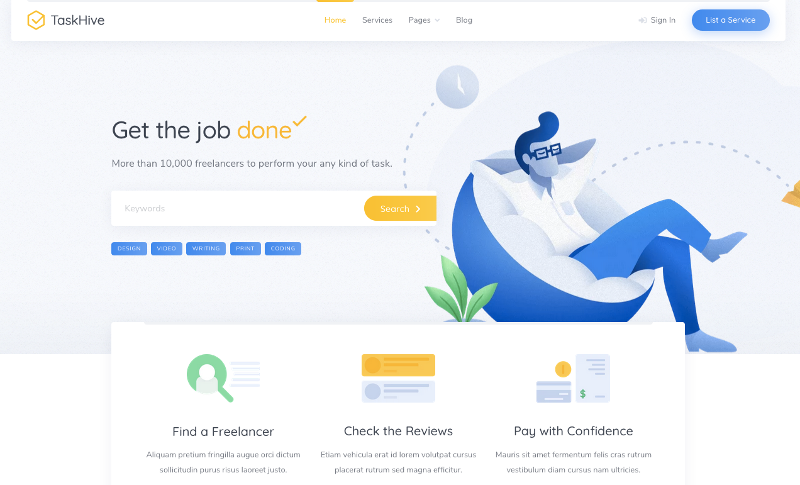 taskhive tema freelance