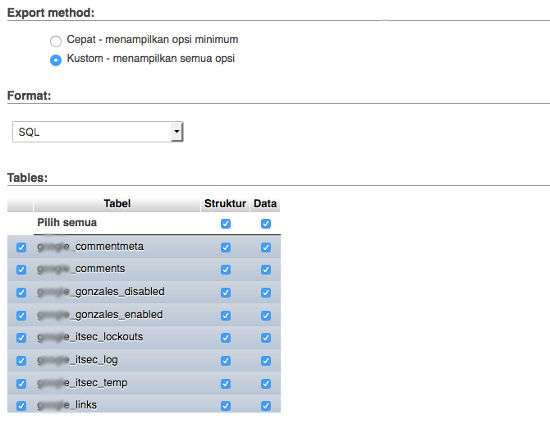 How to Backup WordPress Export Database phpMyAdmin Custom