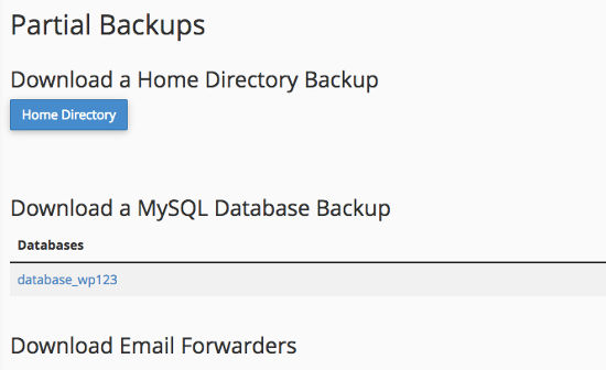 How to Backup WordPress Partial Download Backup