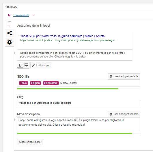 Yoast's meta box