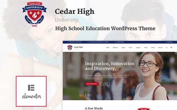 Cedar high school WordPress theme