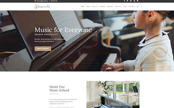 Singerella's School WordPress Theme