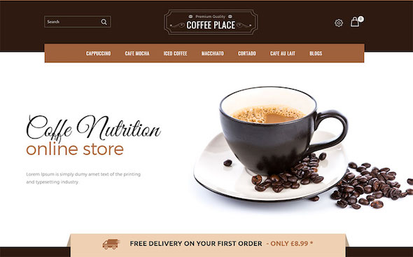 WooCommerce theme, cafe food and coffee website 6