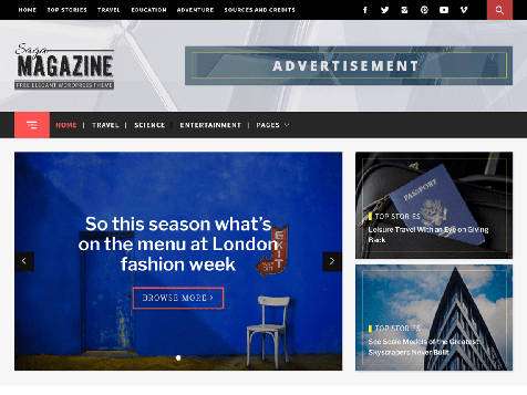 Magazine Saga Responsive Free WordPress Theme