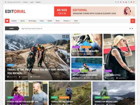 Free Editorial WordPress Theme
