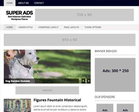 Superads-adsense-free WordPress theme