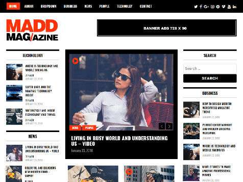 Madd Magazine Responsive Free WordPress Theme