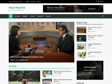 Mega Magazine Free WordPress Theme