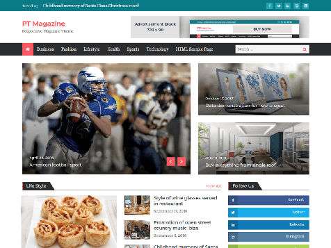 PT Magazine Responsive Free WordPress Theme