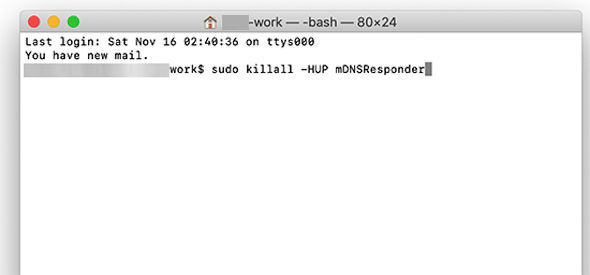 mac terminal clear dns cache