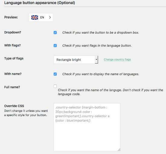 Weglot Settings 2