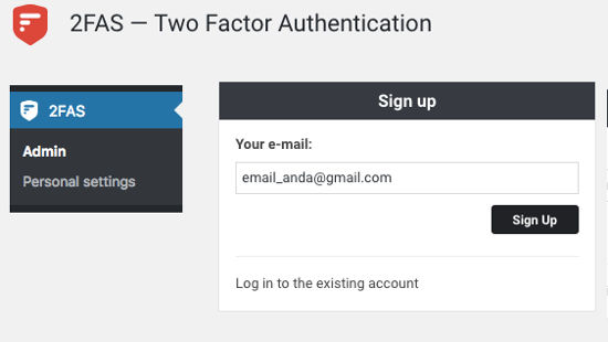 2FAS Two Factor Authentication Register