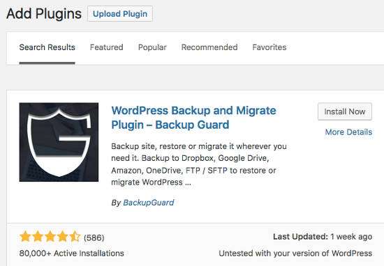 BackupGuard WordPress Plugin