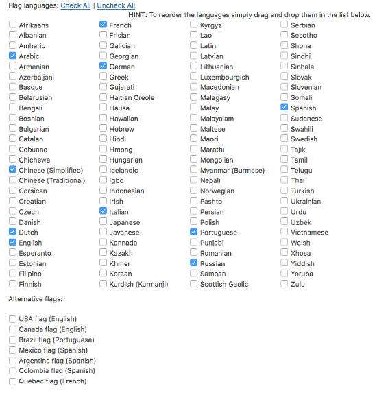GTranslate WordPress Flags