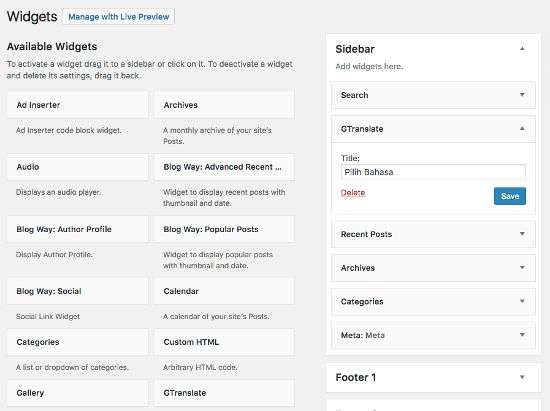 GTranslate WordPress Widget