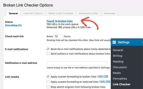 Broken Link Checker Plugin broken link wordpress