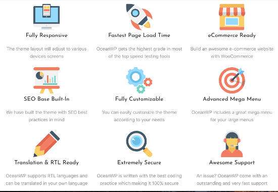 OceanWP Themes WordPress Features