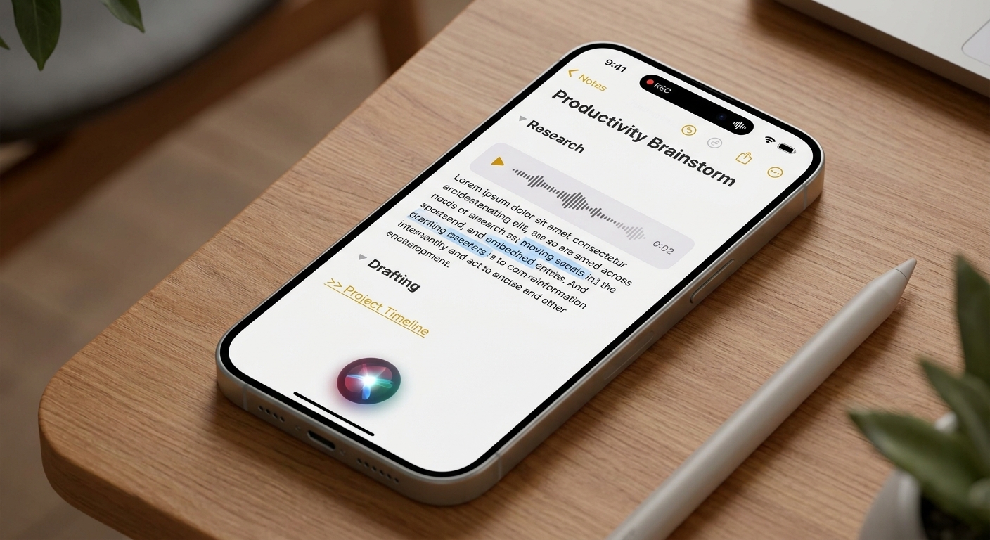 Apple Notes AI features for transcription, summaries, and smarter organization